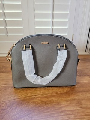 NEW Lovevook Synthetic Leather Dome Crossbody Bag Purse With Clutch - Gray