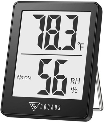 Digital Hygrometer Thermometer Humidity Meter Indoor Room 2.3in LCD Black