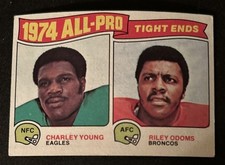 1975 Topps All-Pro Tight Ends Charley Young Riley Odoms Football Card 207 VG O/C