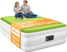 Full Size Air Mattress with Built in Pump 18 Inch Tall Inflatable Camping Airbed