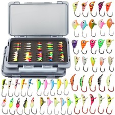 100pcs Ice Fishing Jigs Kit - Crappie & Walleye Lures, Tackle Box Gear, Gifts fo