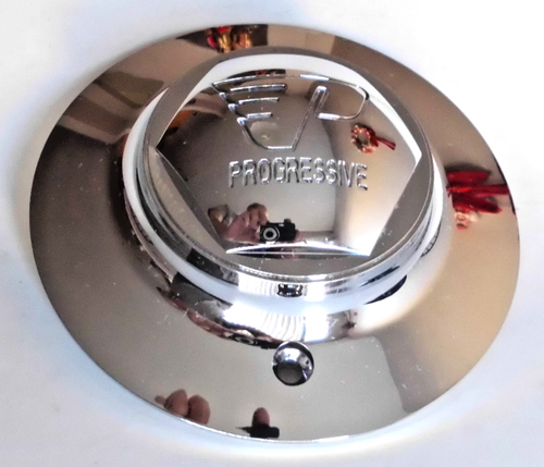 PROGRESSIVE WHEELS 7" CHROME PLASTIC WHEEL CENTER CAP. # 11186. - Picture 2 of 5