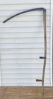 Vtg WOODEN HANDLE HAY SCYTHE Grain Sickle 57" Long 30" Blade w/ LABEL FARMHOUSE