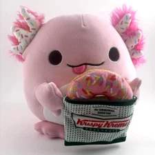Zuru Snackles Series 2 Abbie the Axolotl 8” Plush with Krispy Kreme Doughnut🍩