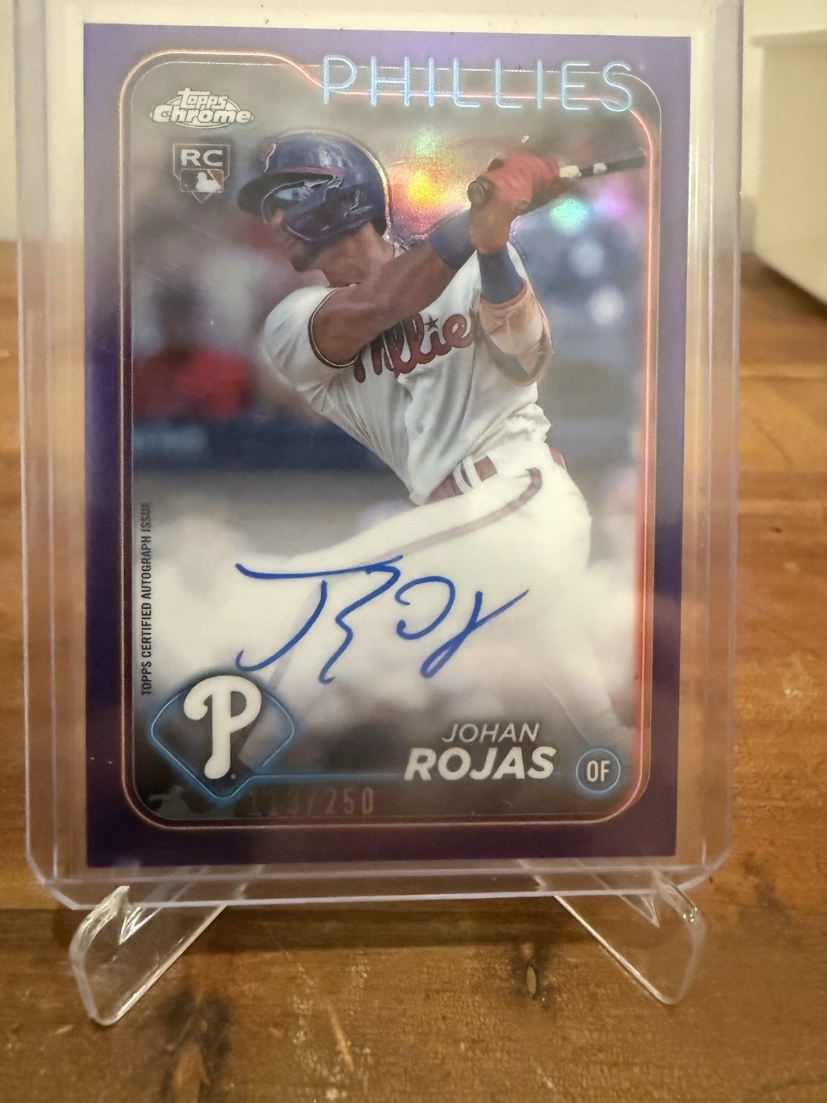 2024 Topps Chrome Update - Auto Johan Rojas #RA-JRO Purple Speckle  /299