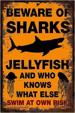 Funny Beware of Dog Sign Private Tin Metal Signs 8x12 Property No Trespassing Wa