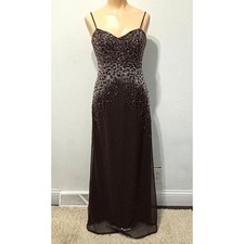 Whimsygoth Brown Beaded Y2K Fairy Prom Dress Size 8 Ethereal Hoco Homecoming