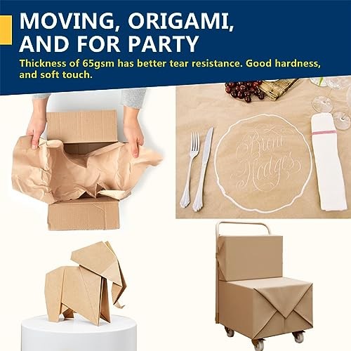 PerkHomy Kraft Paper Roll 17.5" x 600" (50') for Gift 1 roll (Pack of 1) Brown