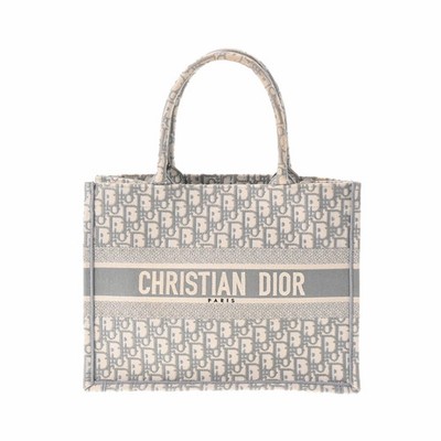 CHRISTIAN DIOR Oblique Book Tote White Canvas Bag | eBay