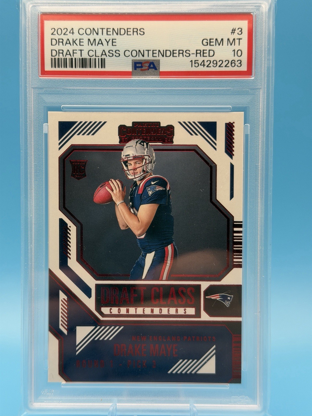 Drake Maye Panini Contenders Draft Class Contenders #3 Red