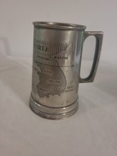 Taza de metal de colección península coreana mapa mango de tigre plateado