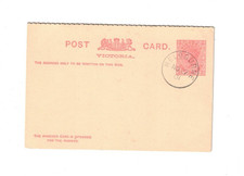 VICTORIA 1901 1d QV Buff POSTCARD + REPLY,cds Melbourne Vic