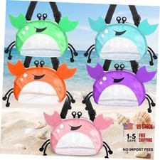 5 Pcs Crab Mesh Beach Bags Colorful Small Seashell Collecting Bags Portable