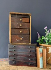 Pair antique small Wooden Specimen Collectors drawers Cabinet,storage,jewellery