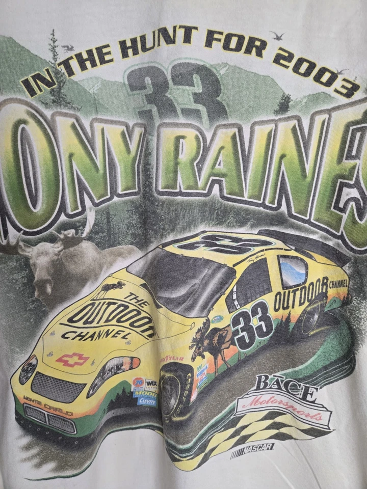 Camiseta Nascar Vintage Y2k Tony Raines #33 Talla XL In The Hunt Canal Exterior Foto 2 de 4