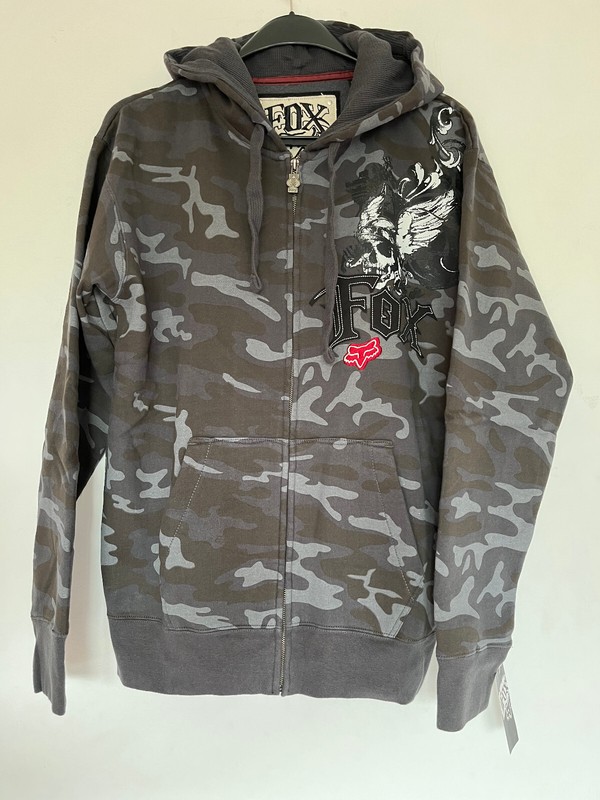 BNWT FOX RACING RIDERS CONCRETE JUNGLE ZIP HOODIE L -LARGE FOXHEAD VERY RARE DS 