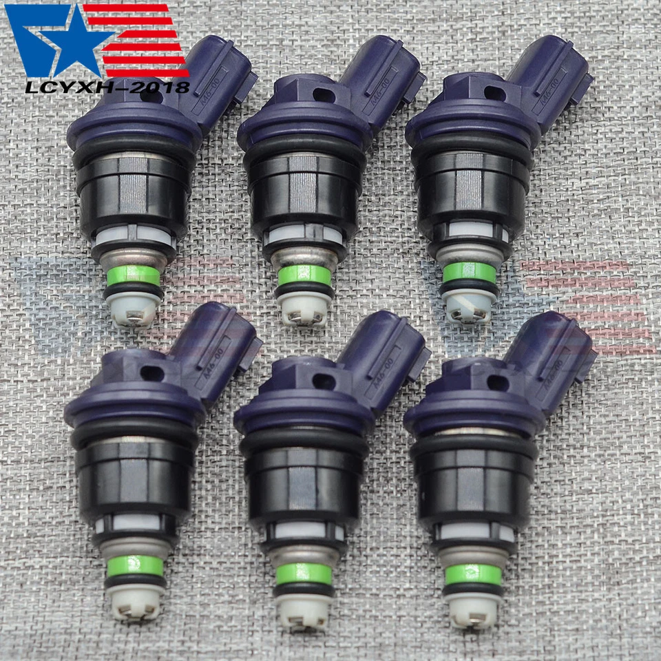 Комплект из 6 топливных форсунок для 1990-1996 Nissan 300ZX Turbo 3,0 л V6 16600-21U01 США - Изображение 2 из 4