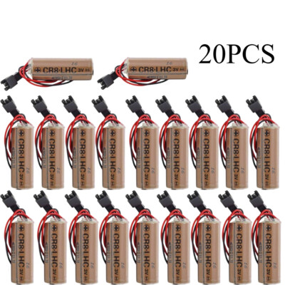 20x CR8.LHC 17450 3V PLC FDK CR8 LHC Battery Backup Power Source with Black Plug