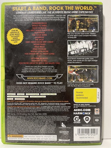 RockBand ACDC LIVE Xbox 360 Game Complete with Manual (t18) - Picture 2 of 4