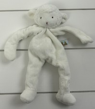 BUNNIES by the BAY Silly Buddy White Lamb Lovey Pacifier Holder Plush Rattle