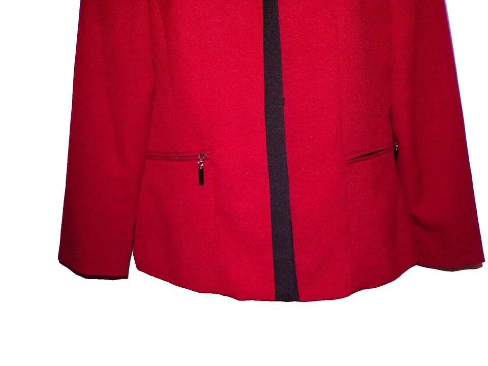 $89 Studio 1 rojo ciruela talla 8P cárdigan estilo blusa chaqueta forrada R2 Foto 2 de 4
