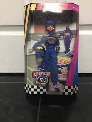 Nascar Barbie 50th Anniversary NRFB Mattel Rare Very Hard To Find Unique Pretty