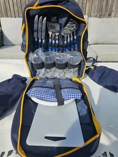 Picnic Backpack For 4 Blue VGC