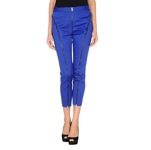 Pantaloni nuovi con etichette McQ Alexander McQueen blu cobalto cerniera tagliata sottile 6