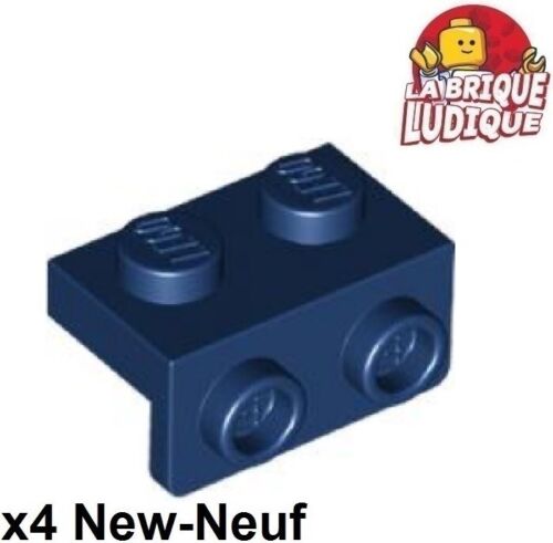 Lego 4x Bracket 1x2 - 1x2 Support/Holder 90° Cheap Blue Dark / 99781 New - Picture 1 of 1