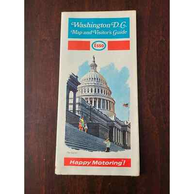 Washington D.C Road Map and Visitor;s Guide Courtesy of Esso 1972 Edition (O8) (