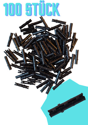 100 Stk GObricks Technic Pin 3L Schwarz GDS-888  Verbinder Connector wie 6299413