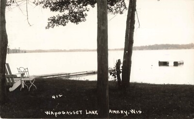 #ad Wapogasset Lake Amery Wisconsin WI 1947 Real Photo RPPC $14.99