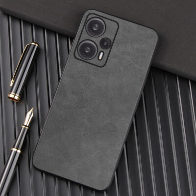 For Xiaomi Redmi Note 12 Turbo, Luxury Retro Leather Soft TPU Rubber Case Cover