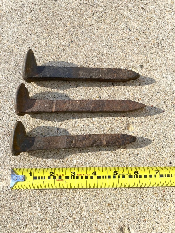 Antique railroad spikes 3 pieces, origianl condition as found in Chicago area
