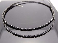 Genuine Black Garnet 2mm Faceted Rondelle Gemstone 13" Strand 265 Beads