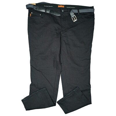 Francesco Botti Jeans Hose Comfort stretch Gürtel Gr 30 Übergröße Thermo Schwarz