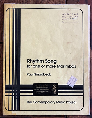Rhythm Song for one or more Marimbas   Marimba-Solo von Paul Smadbeck