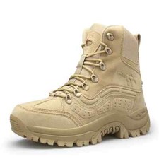 Men Military Leather Boots Tactical Combat Boots Outdoor Warm Ankle Boots