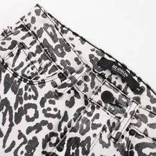 Hudson NWOT Jeans Size 25 Barbara Super Skinny White w/ Animal Print Cotton 