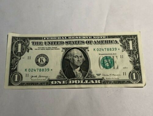 K 02478839 2017 Ein-Dollar-Schein Federal Reserve Sternnote niedrige Serie - Bild 1 von 2