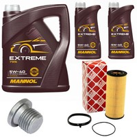 MotoröL Set Mannol 5W-40 7 Liter + ÖLfilter + Schraube FüR Audi A4 Avant A5 3.0