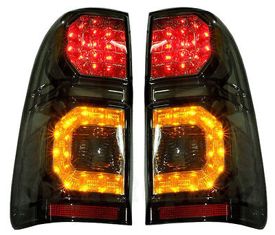 Vigo MK7 LED Smoked Black Rear Lights for Toyota Hilux MK6