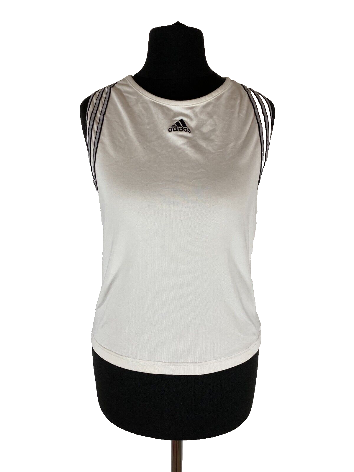 Adidas Ladies Vintage Tank Top Size S White Grey Shirt 8281 eBay