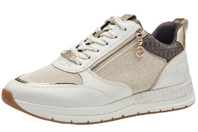 Tamaris Wedge Sneaker Ivory/Hellbeige/Gold 23732-4A0 Damen Schuhe