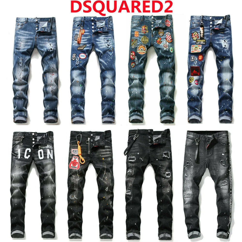 de mezclilla ajustados para hombre DSQ2 inferior ICON | eBay