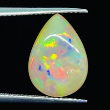 5.00 Ct Natural Ethiopian Opal 15x11mm Pear Flashy Untreated Loose Gemstone