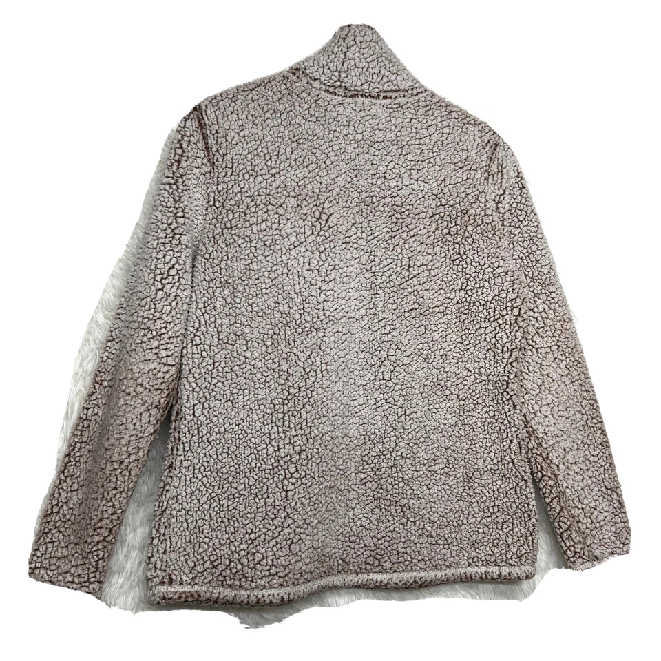 Camisa Bass Mujer Talla XS Polar Peludo Manga L Beige Media Cremallera Foto 2 de 4