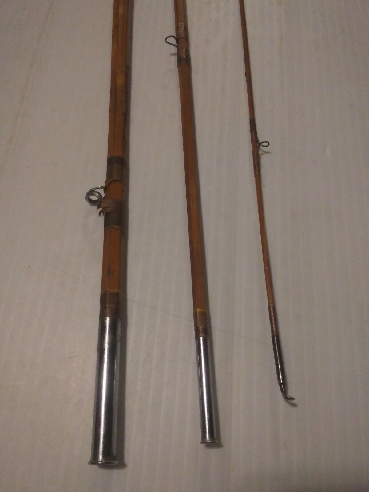 Vintage 3 Piece Hexagonal Bamboo Fly Fishing Rod by Unknown Maker