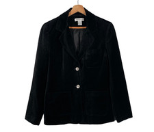Newport News Velour Jacket Women Size Uk 12 Us 10 100% Cotton Retro Causal