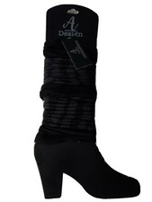 Leg Warmers A Design Black  Gray Women's one size fits all New